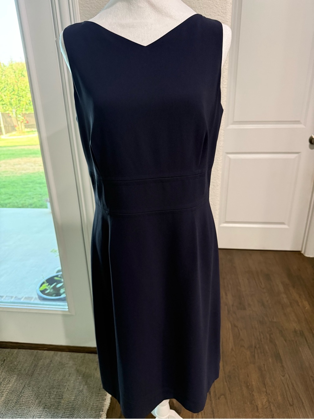 Talbots Navy Sleeveless Midi Sheath Dress 10